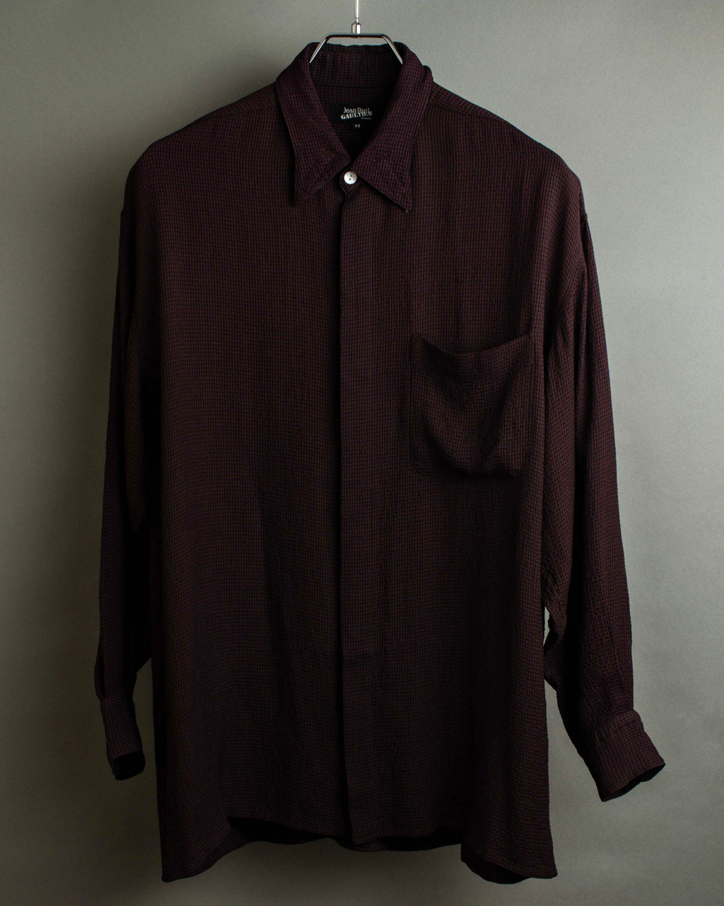 "JEAN PAUL GAULTIER" Draping form burgundy shirt