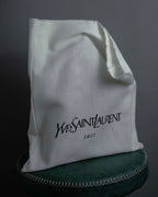 "YVES SAINT LAURENT" Diamond trim design 2way leather handle bag