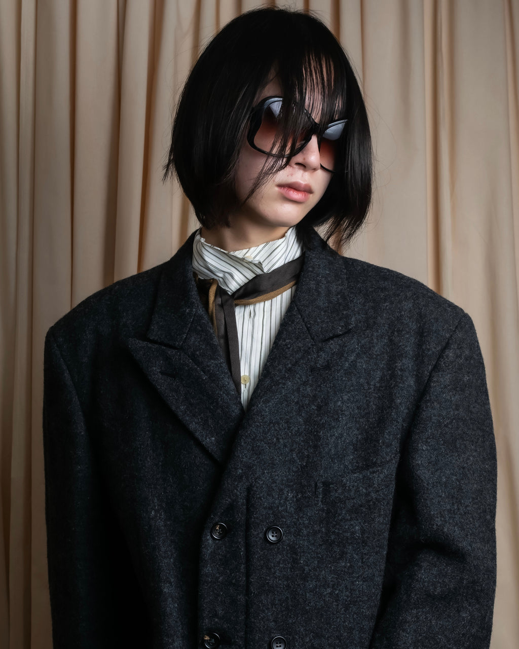 "COMME des GARCONS HOMME PLUS" Structured cut double-breasted tailored jacket