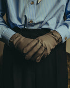 -SPECIAL- "Hermès" 20's Luxurious chain detailed lambskin leather gloves