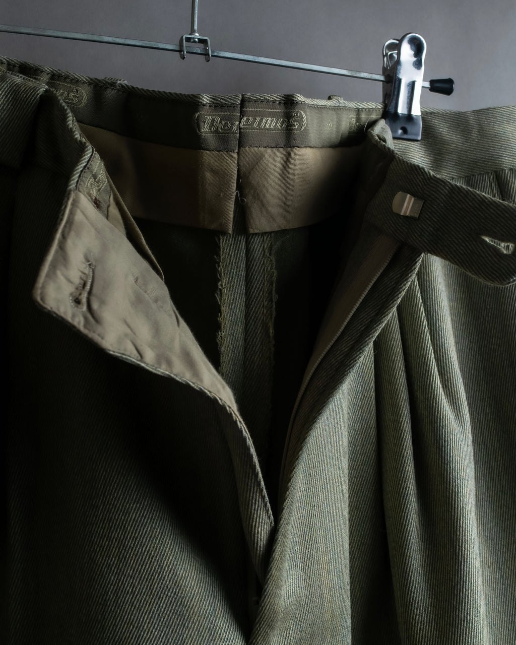 Vintage khaki green wide slacks