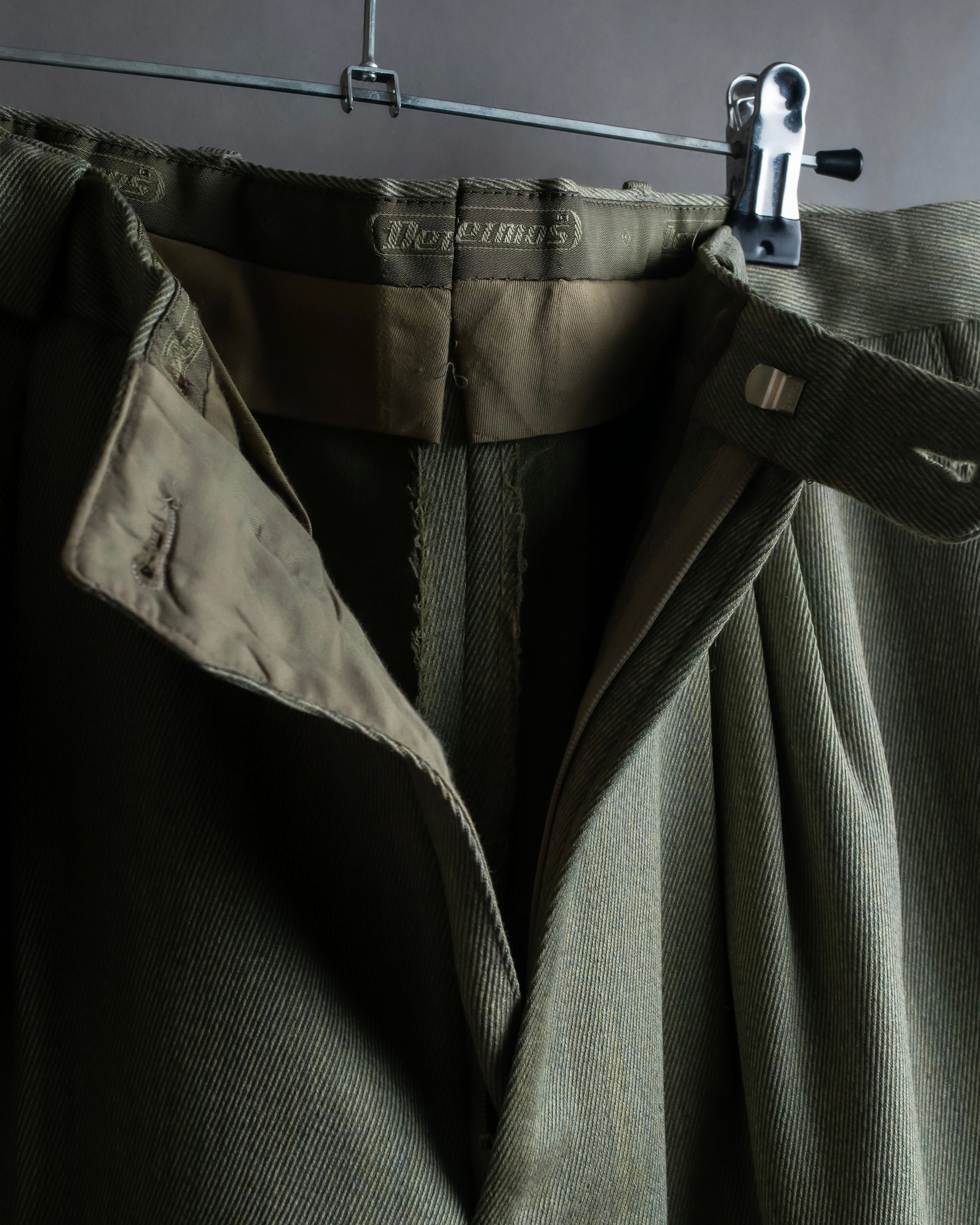 Vintage khaki green wide slacks