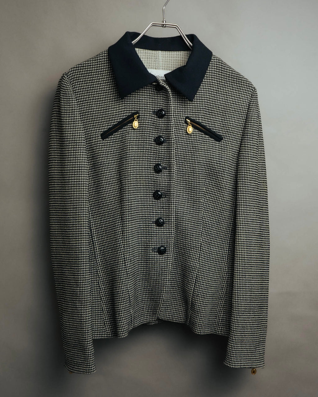 "Christian Dior" 80's-90's Wool-blend houndstooth jacket