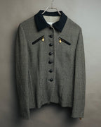 "Christian Dior" 80's-90's Wool-blend houndstooth jacket