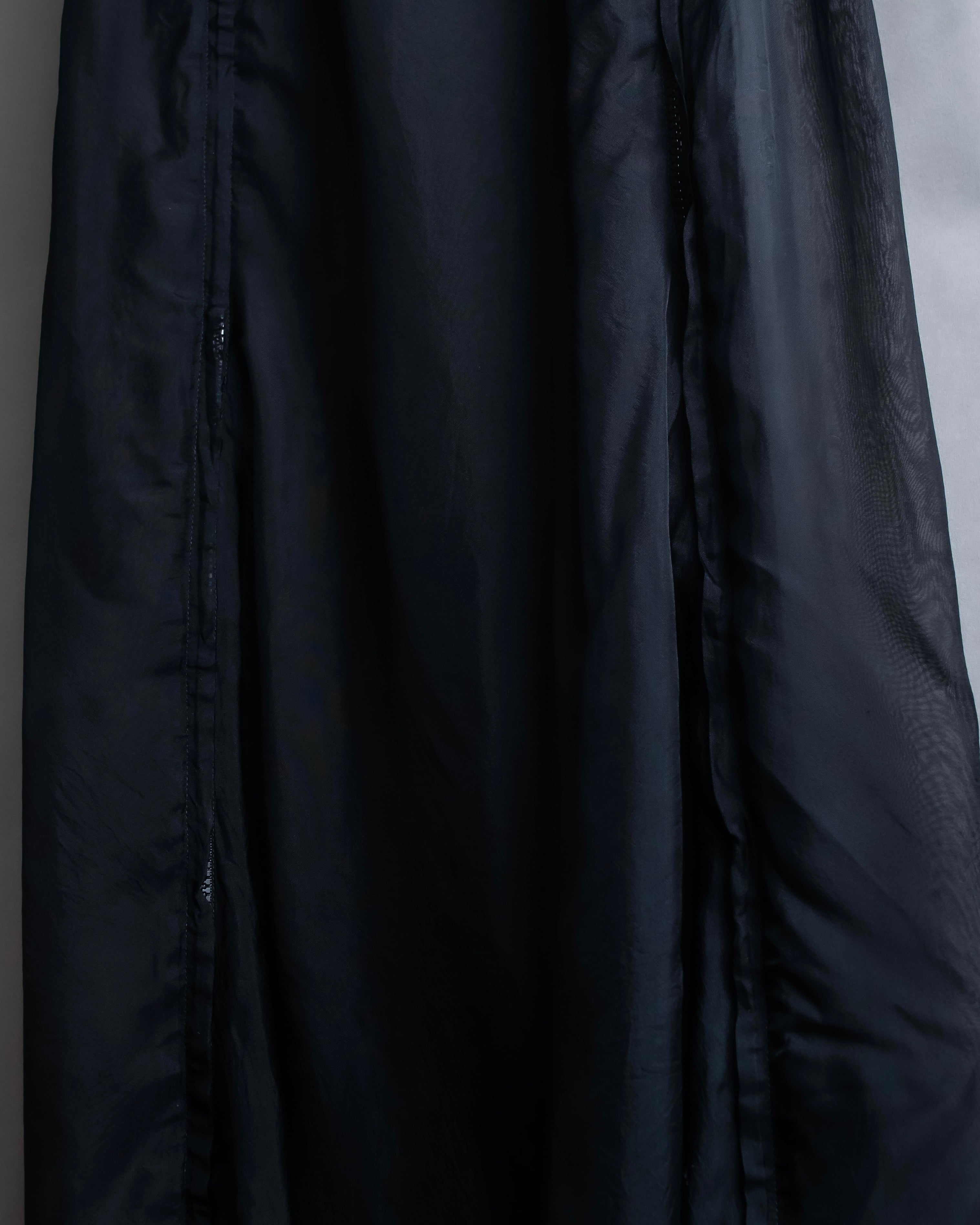 "YOHJI YAMAMOTO" 1996SS Double zipper design sheer rayon flare skirt