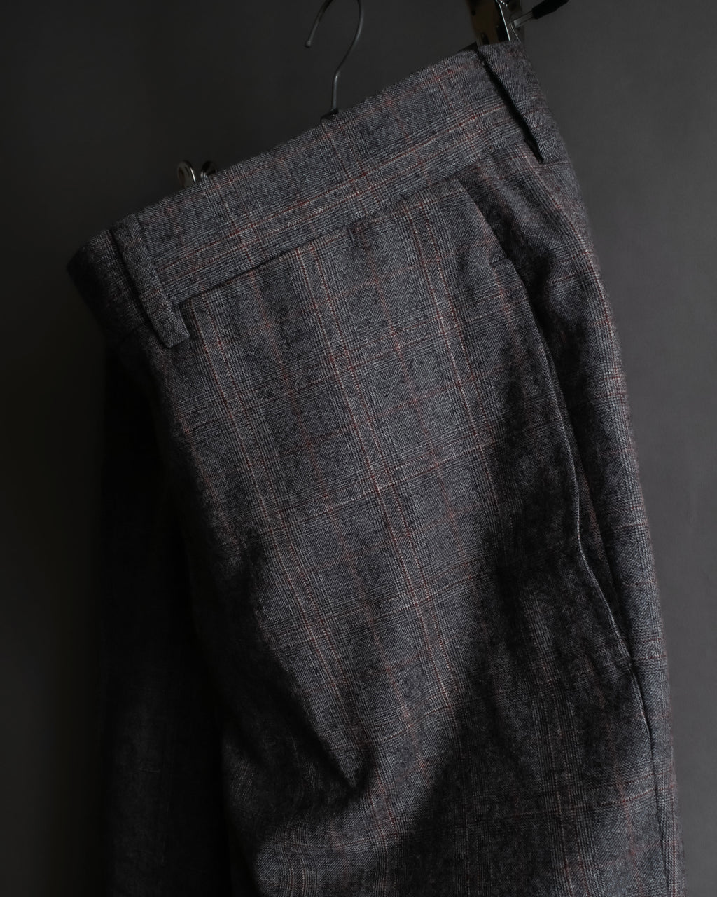 "HERMES" Heather gray cashmere blend slacks