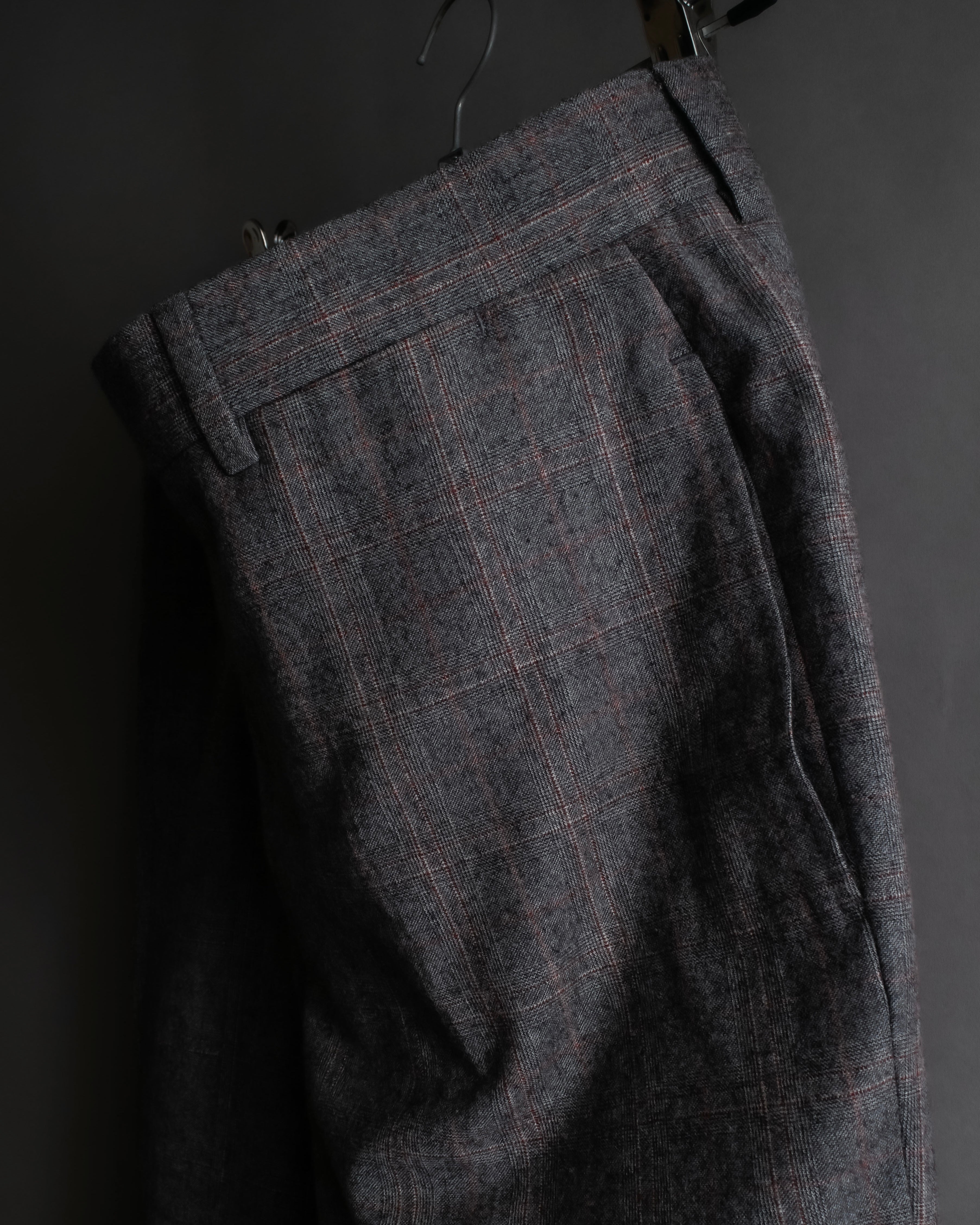 "HERMES" Heather gray cashmere blend slacks