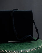 "Salvatore Ferragamo" Antique jewelry motif design velvet shoulder bag