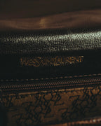 “YVES SAINT LAURENT” 80’s-90’s Sculpted flap lizard leather shoulder bag
