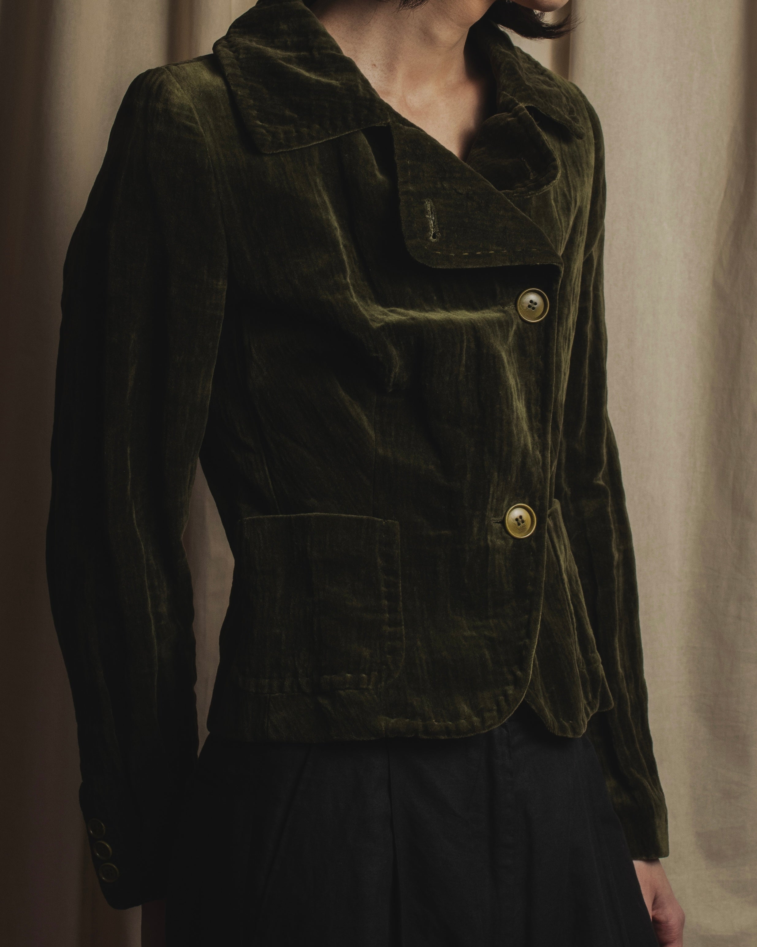 Chaqueta de terciopelo metálico de los años 90-00 de "Max Mara"