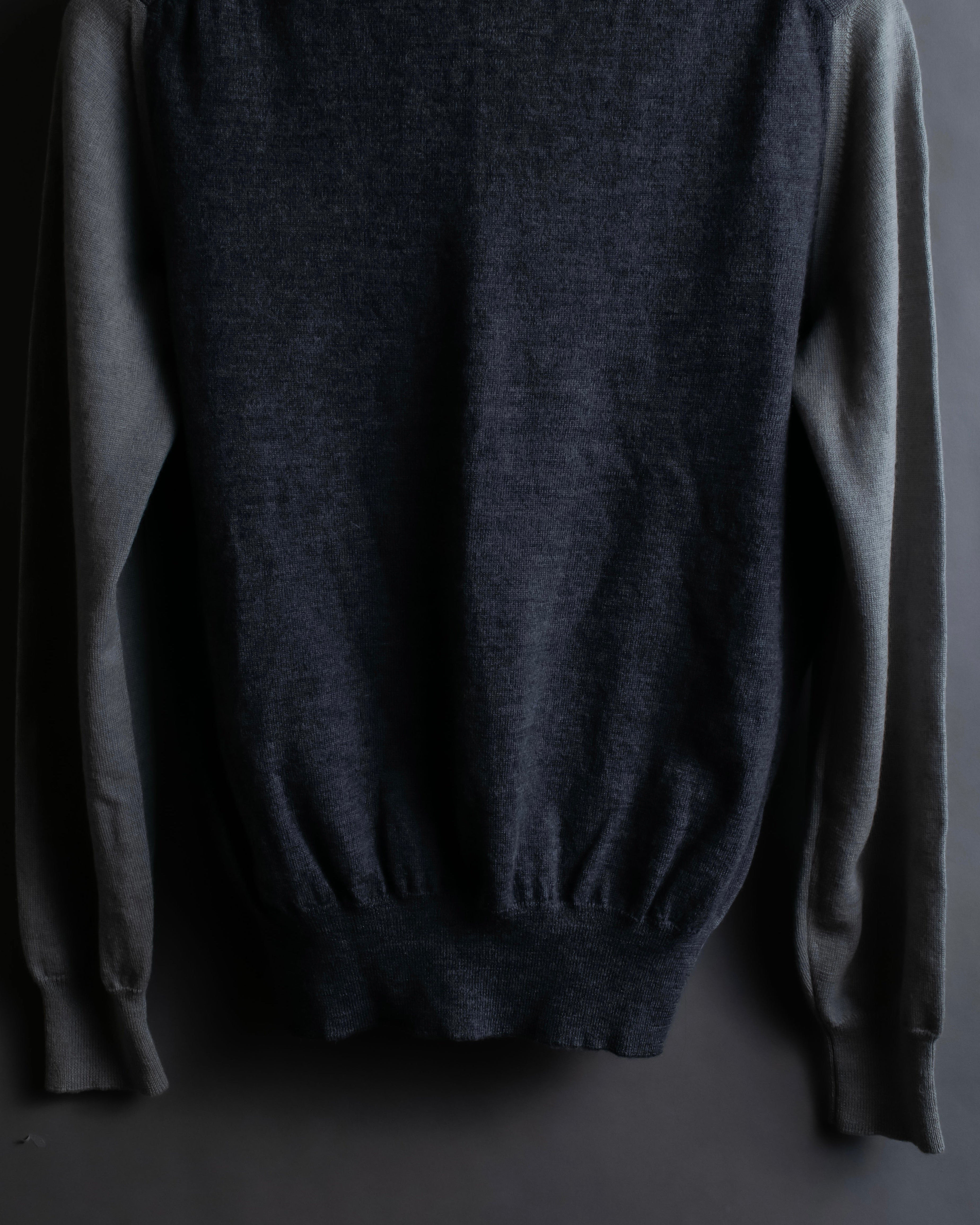 "Maison Martin Margiela" 2008SS two-tone V-neck knit