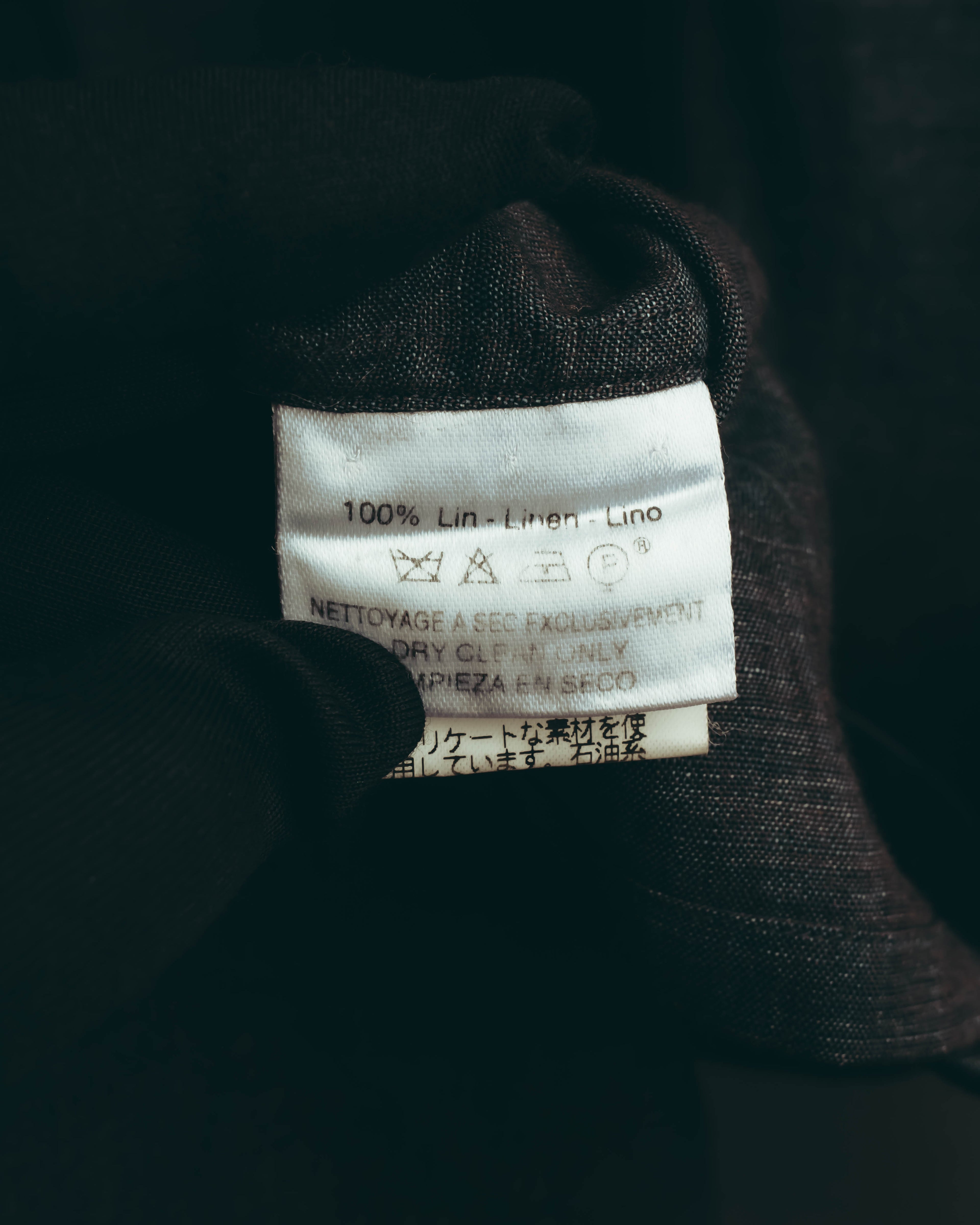 -SPECIAL- “HERMES” 90’s-00’s wide-collar linen shirt