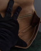 "HERMES" 70's Diamond stitched envelope leather bag