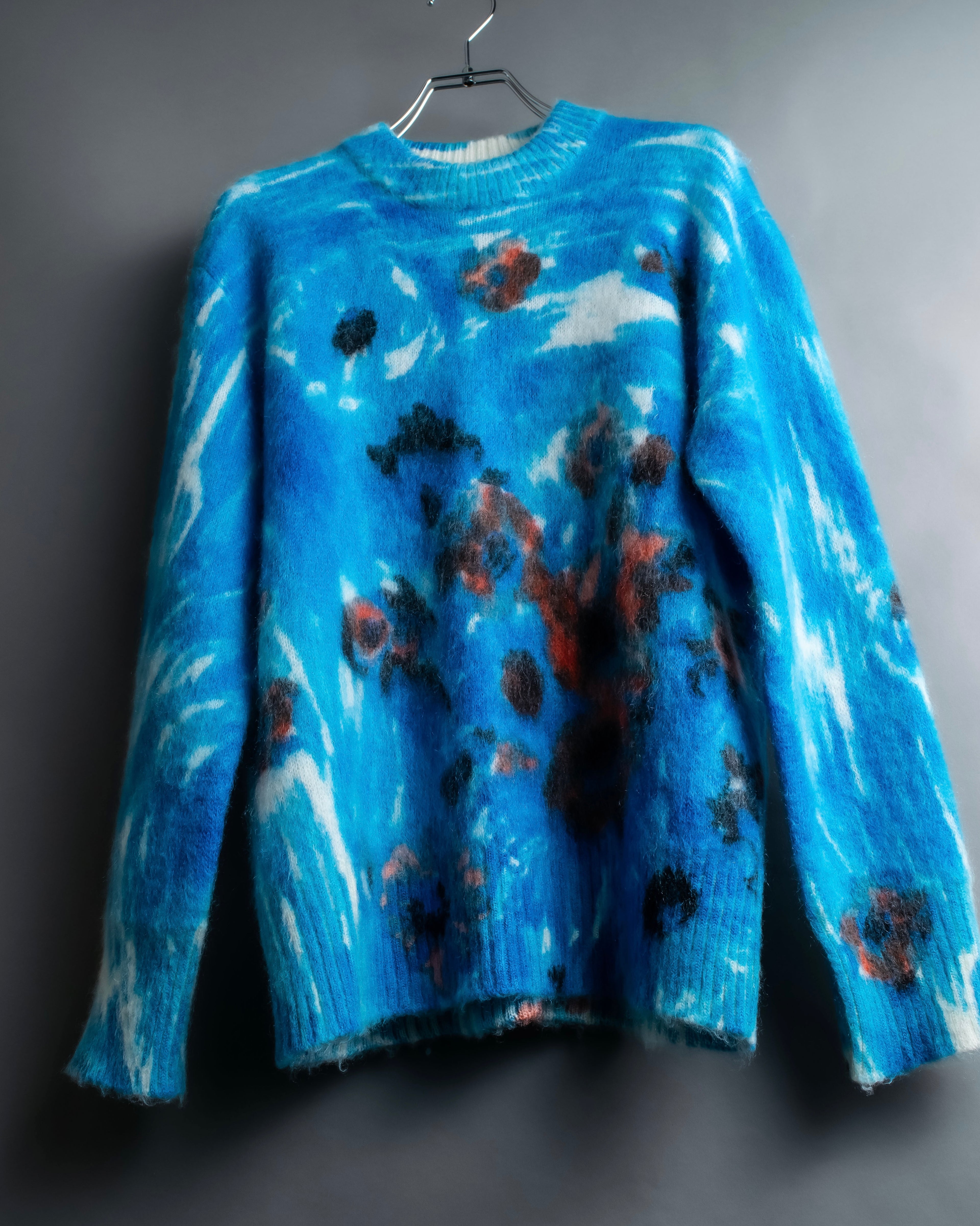 "PRADA" Abstract all over print mohair blend knit