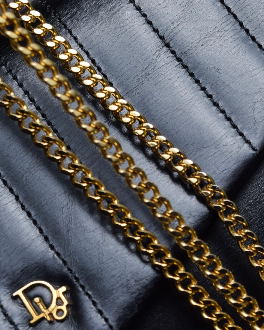 "Christian Dior" Layered flap oblique shoulder bag