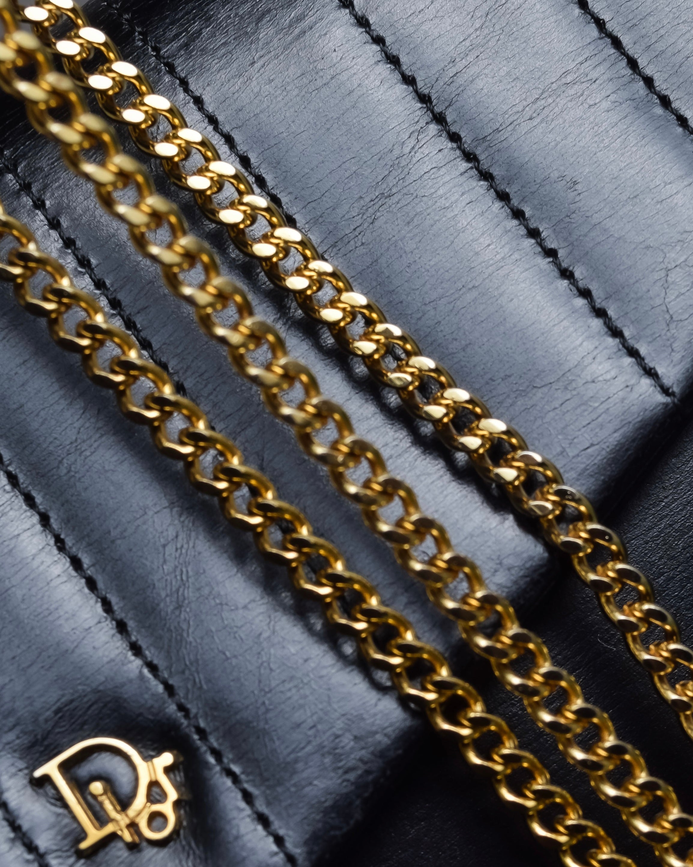 "Christian Dior" Layered flap oblique shoulder bag