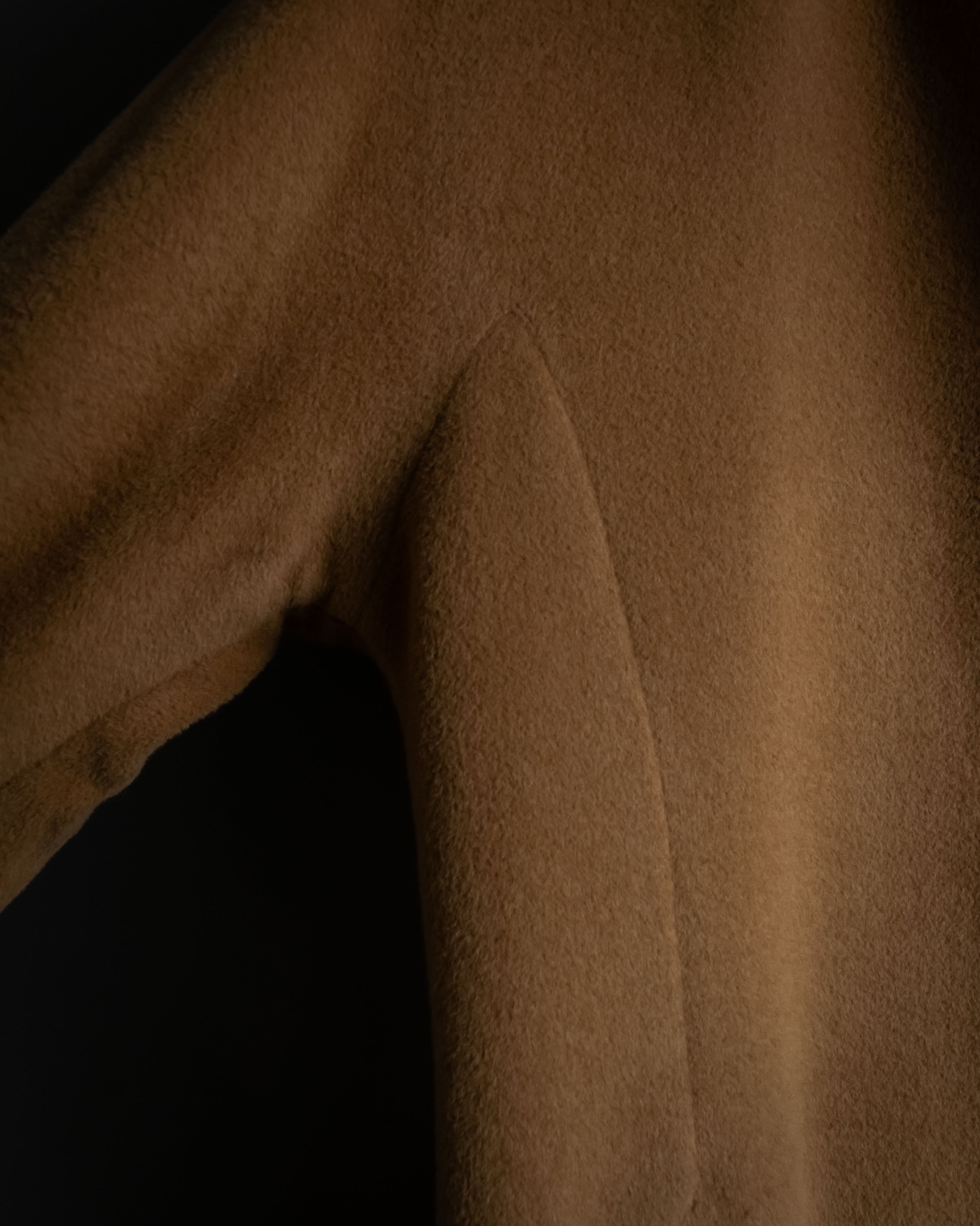 "ISSEY MIYAKE" 03AW Angora wool blend flared silhouette coat