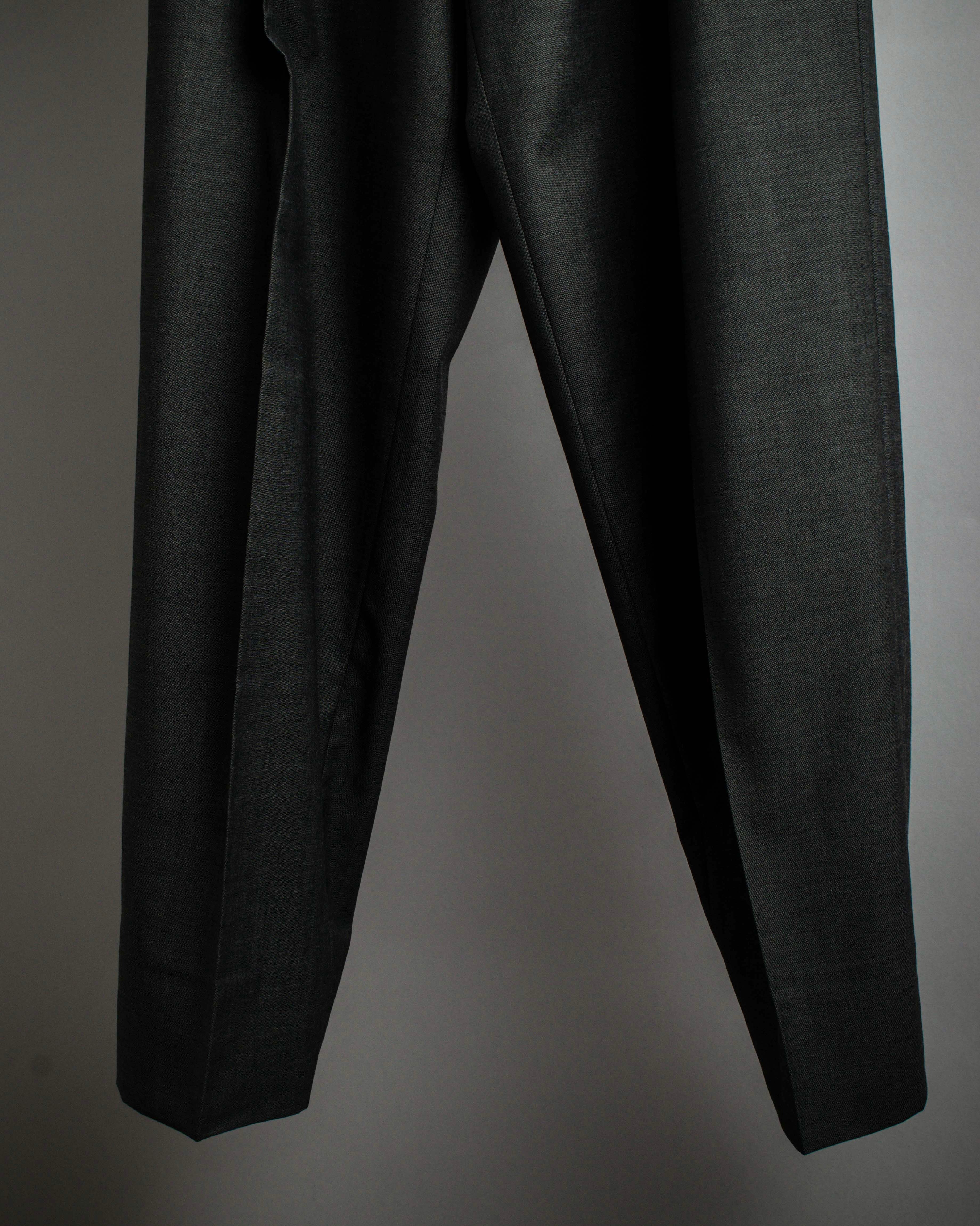 "HUGO BOSS" Fine-gauge wool khaki gray set up