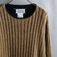 "MAISON MARGIELA" Ribbed drawcord cotton linen knit pullover