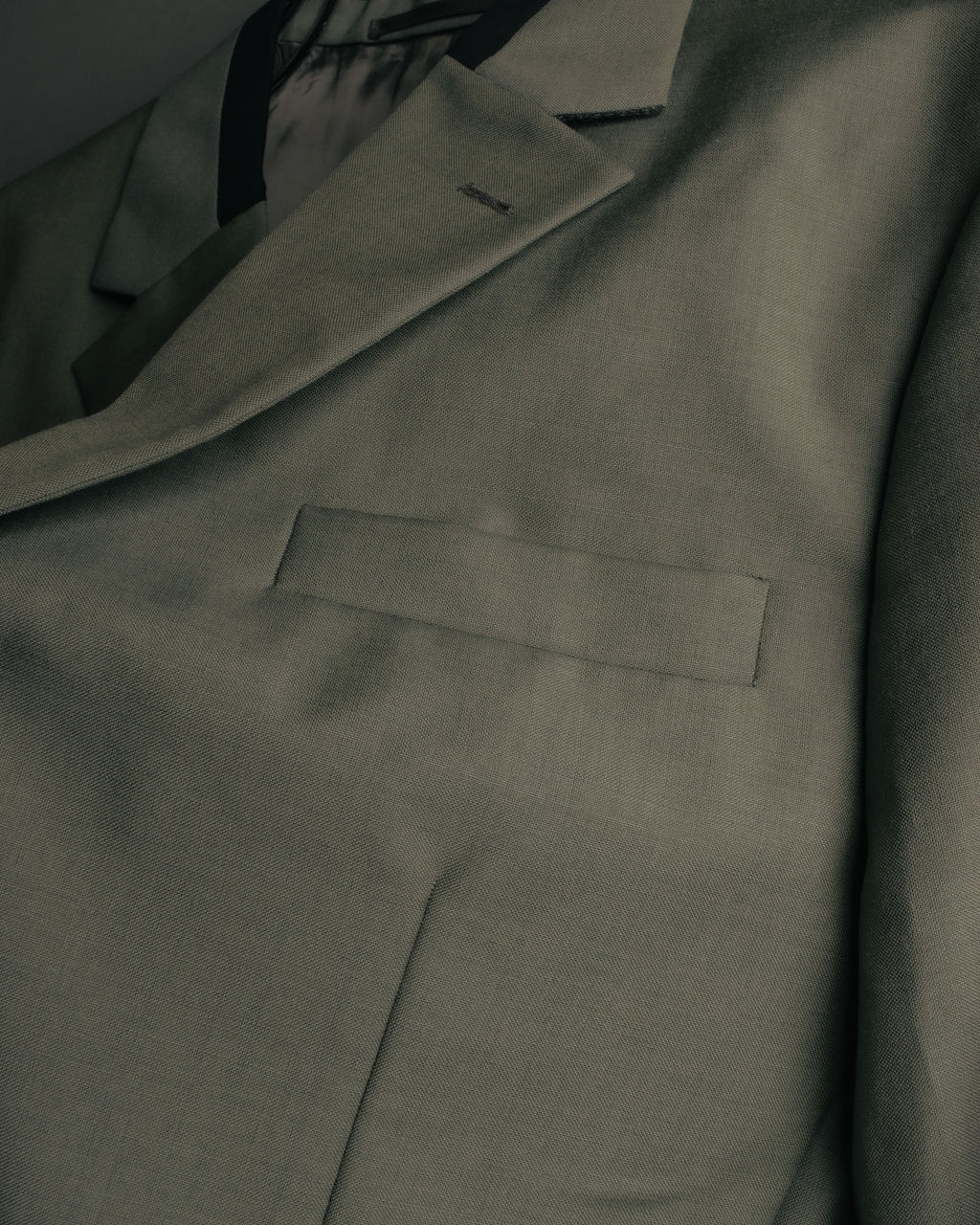 "PRADA" 2012AW Wool-mohair tailored jacket with contrast collar detail