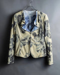 "ARMANI" Botanical print frilled collar jacket