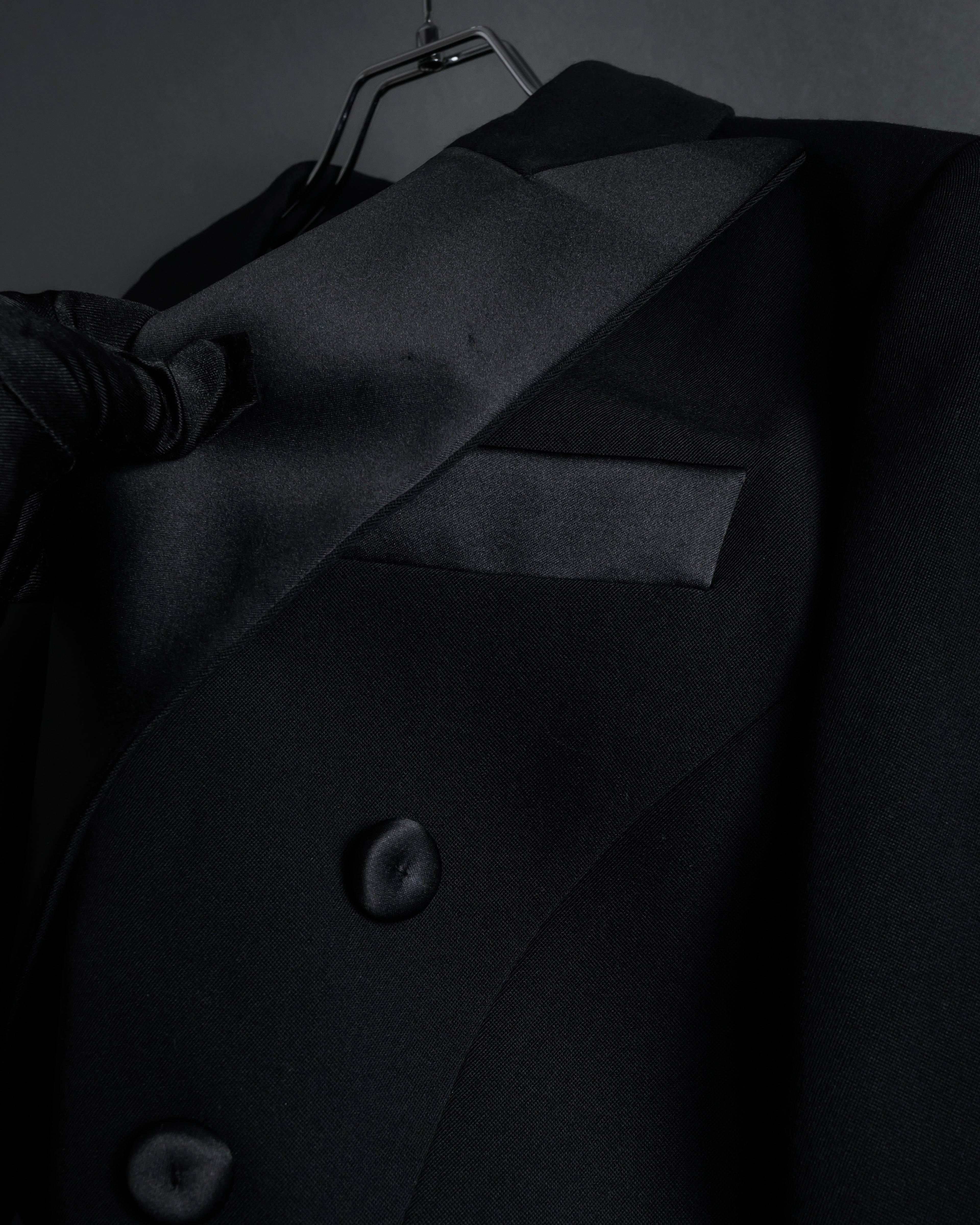 “MOSCHINO” Satin lapel double-breasted tuxedo jacket