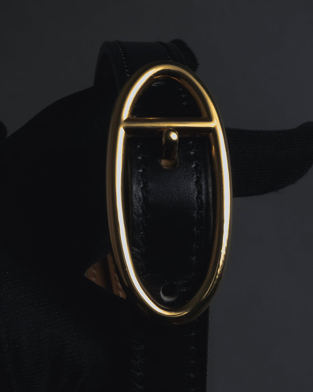 "HERMES" Chaine d'Ancre motif buckle leather belt