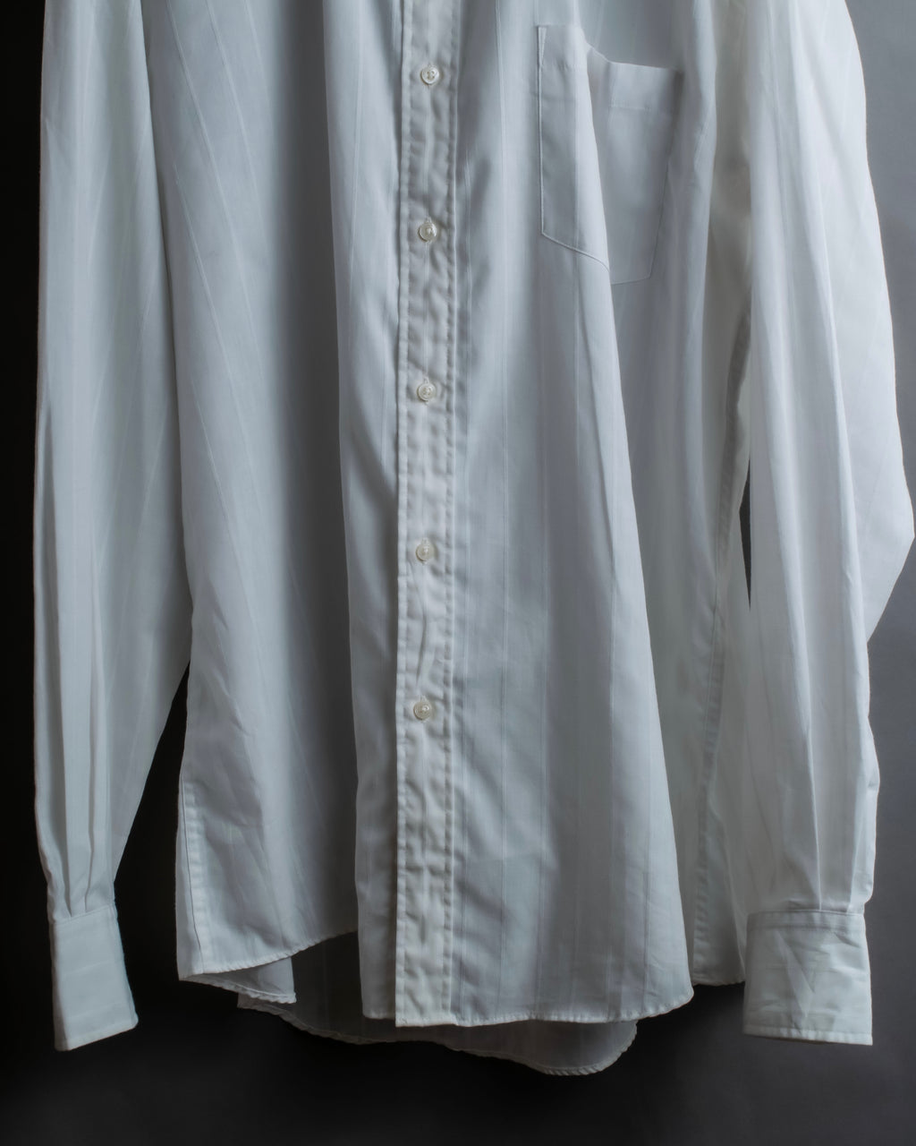 "YVES SAINT LAURENT" 1980's striped weave white shirt