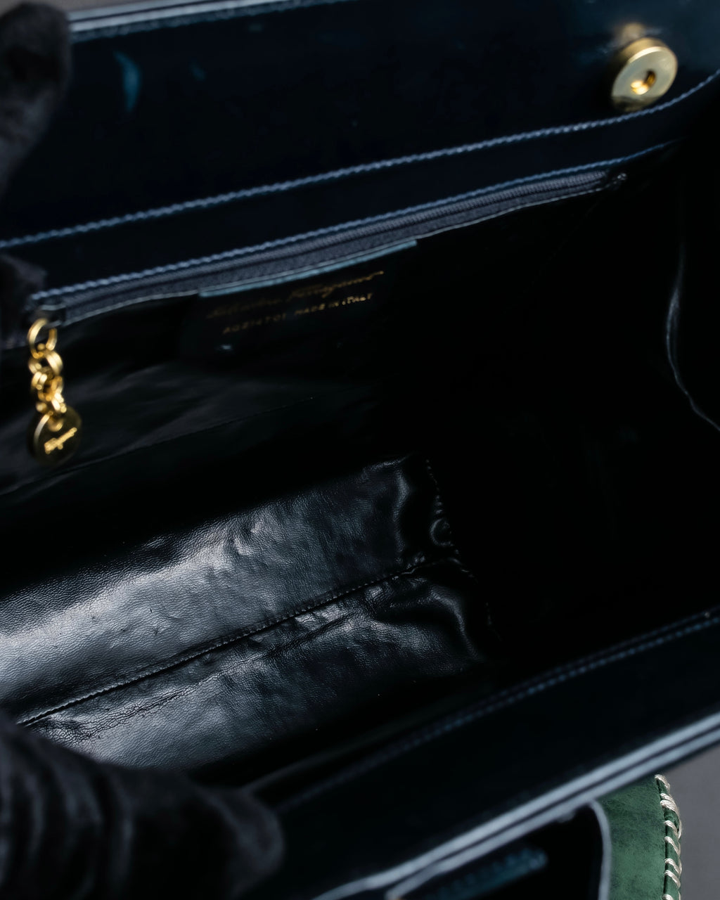 "Salvatore Ferragamo" Pocket detail leather combination tote bag