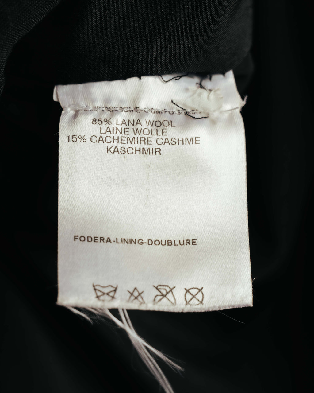 "FENDI" 90's Black wool cashmere long coat