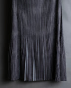 "PLEATS PLEASE ISSEY MIYAKE"
Gingham check sheer combination pleated skirt