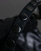 "DIESEL" Silver stud design leather one shoulder bag