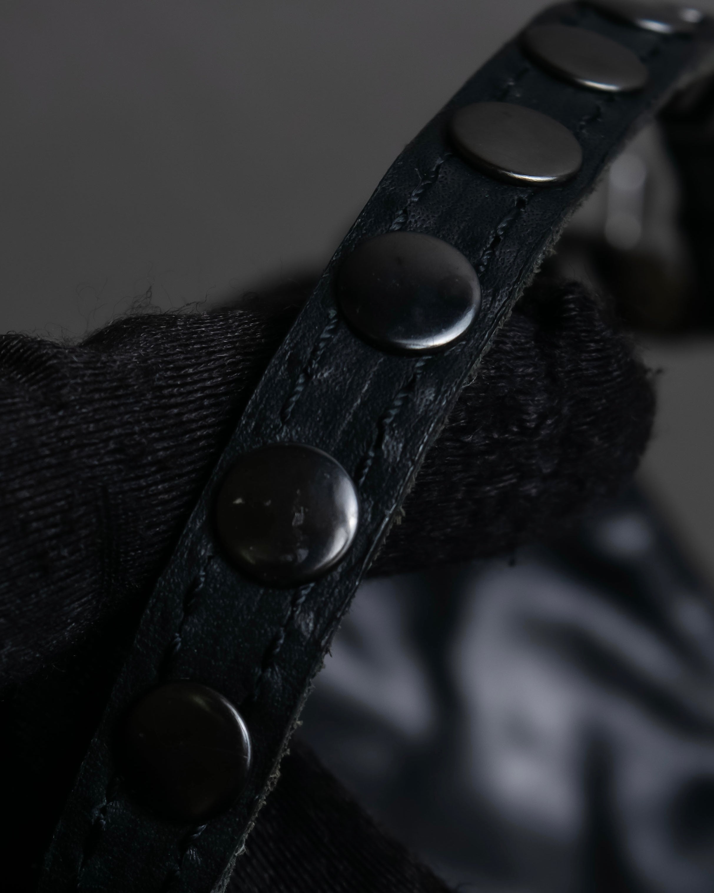 "DIESEL" Silver stud design leather one shoulder bag