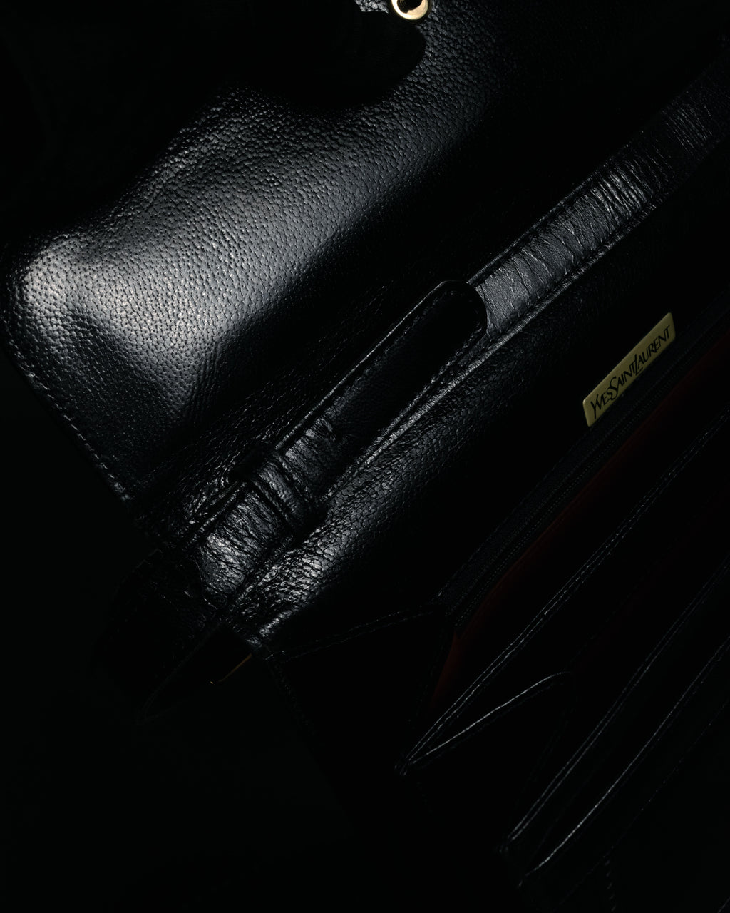 "Yves Saint Laurent" 80’s-90’s Lizard-embossed perforated leather shoulder bag