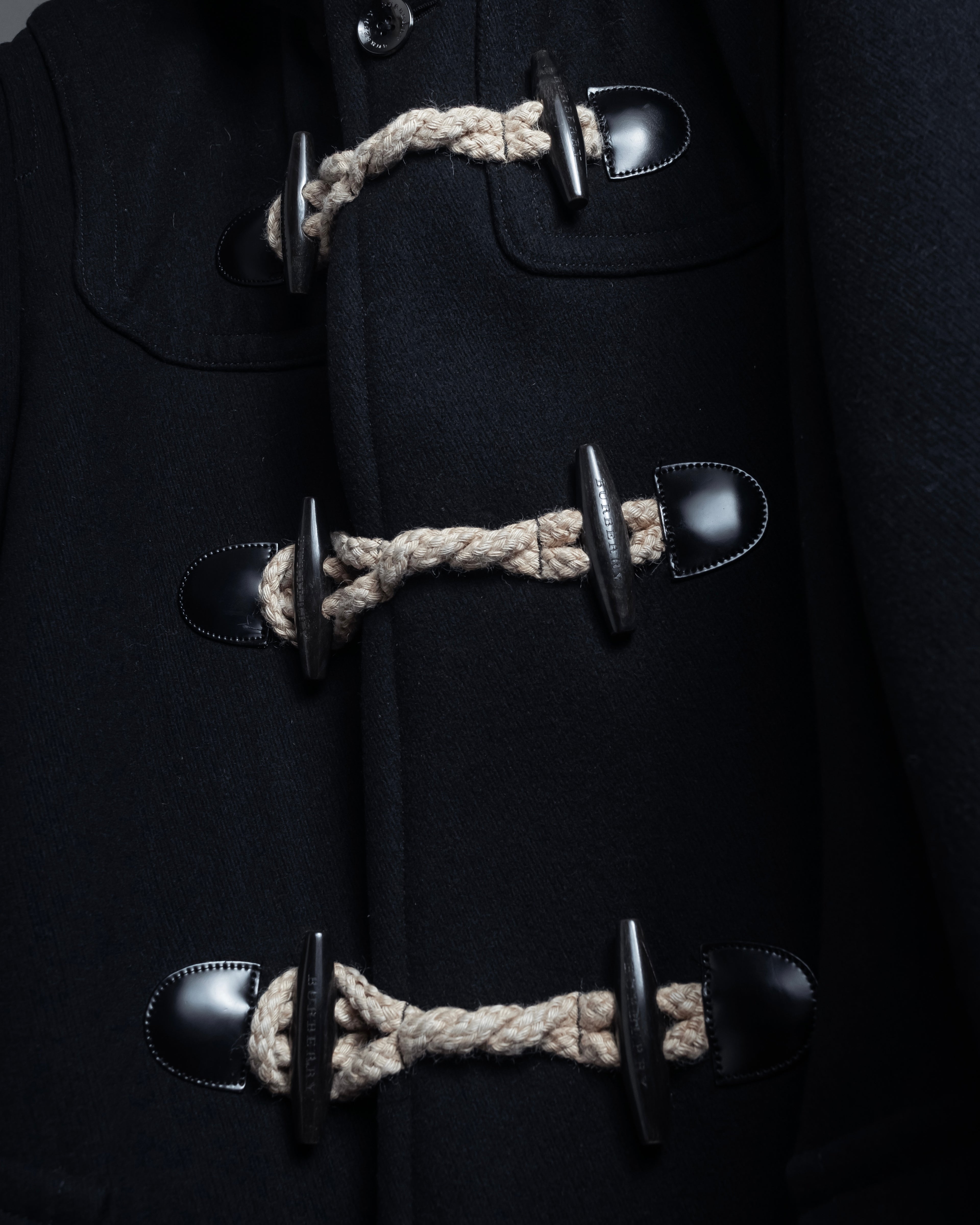 "BURBERRY" Classic detailing melton wool duffle coat