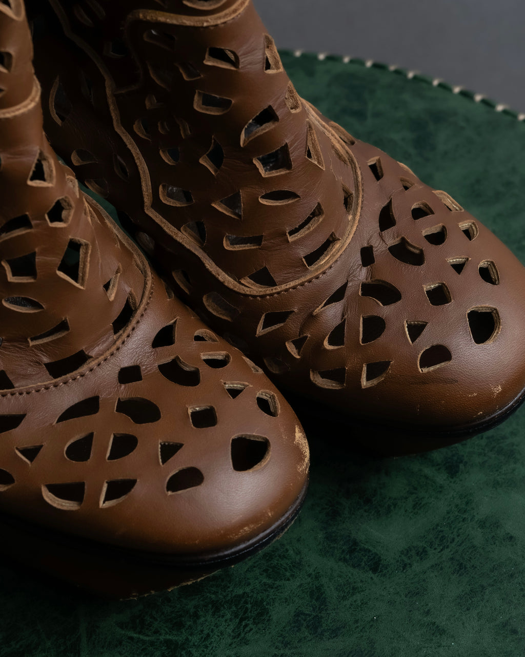 "MARNI" Geometric cut heel leather boots