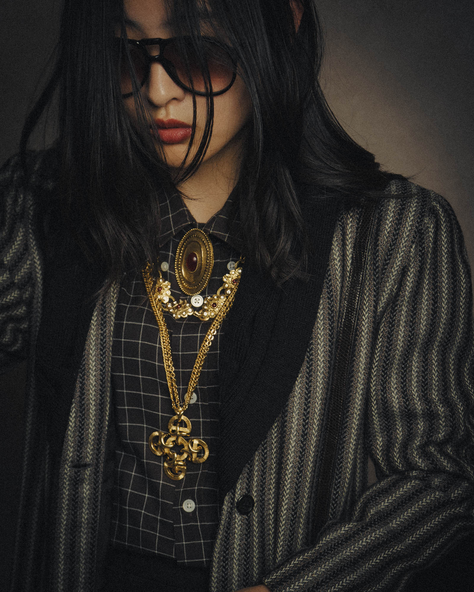 -SPECIAL- “Lucien Piccard” 70’s-80’s Gold tone cross pendant necklace