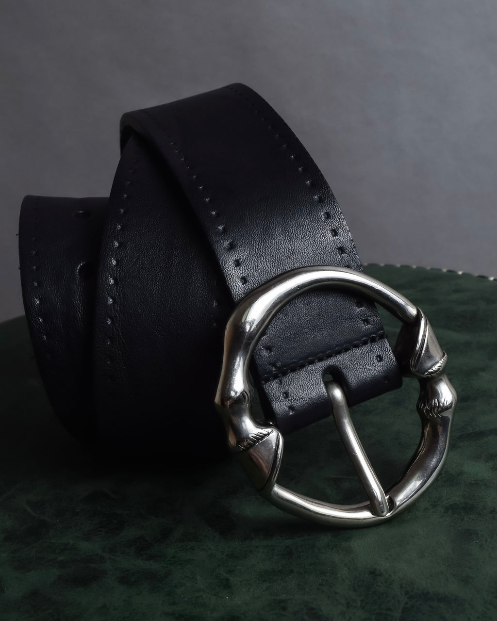 "GUCCI" Bamboo buckle motif leather belt