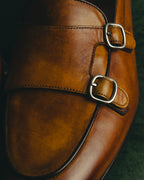 “Berwick 1707” 2010’s Patina aniline leather double monk shoes