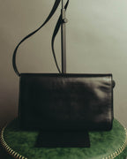 "CELINE" 70's-80's Classic horsebit leather shoulder handbag
