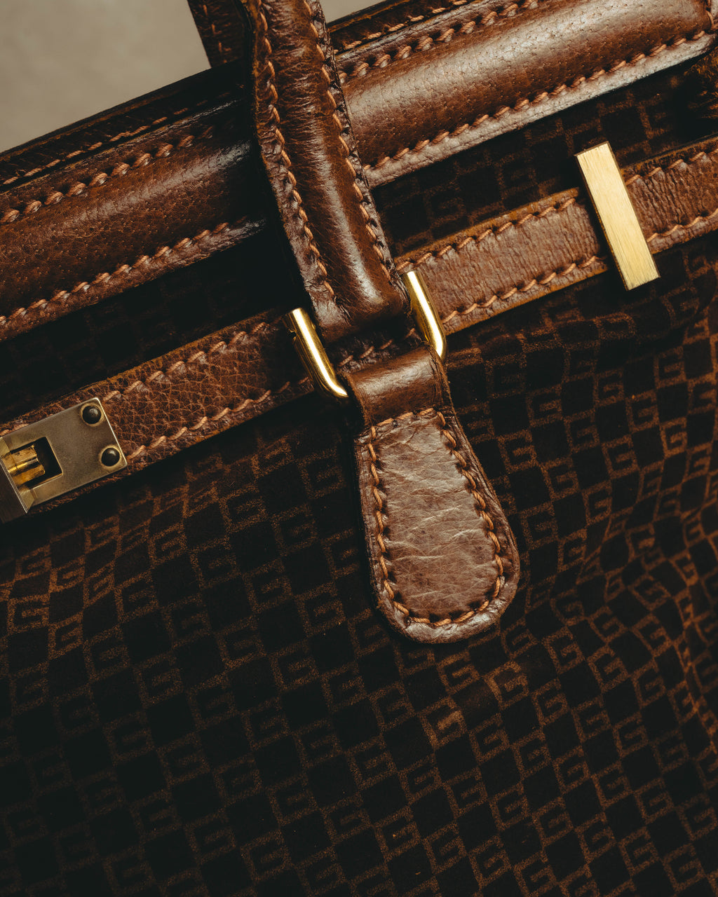 -SPECIAL- "GUCCI" 70's Micro GG suede turn-lock handbag