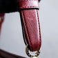 "BVLGARI" Marble motif burgundy color leather shoulder bag