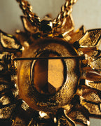 -SPECIAL- “Christian Dior” 80’s-90’s Sunburst amber glass pendant brooch