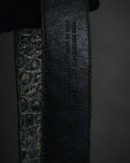 "DOLCE & GABBANA" 2003-08 Distressed croc-embossed hammered buckle belt
