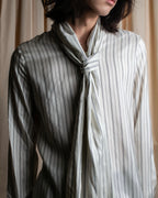 "MAISON MARGIELA" 16SS bowtie design striped long shirt