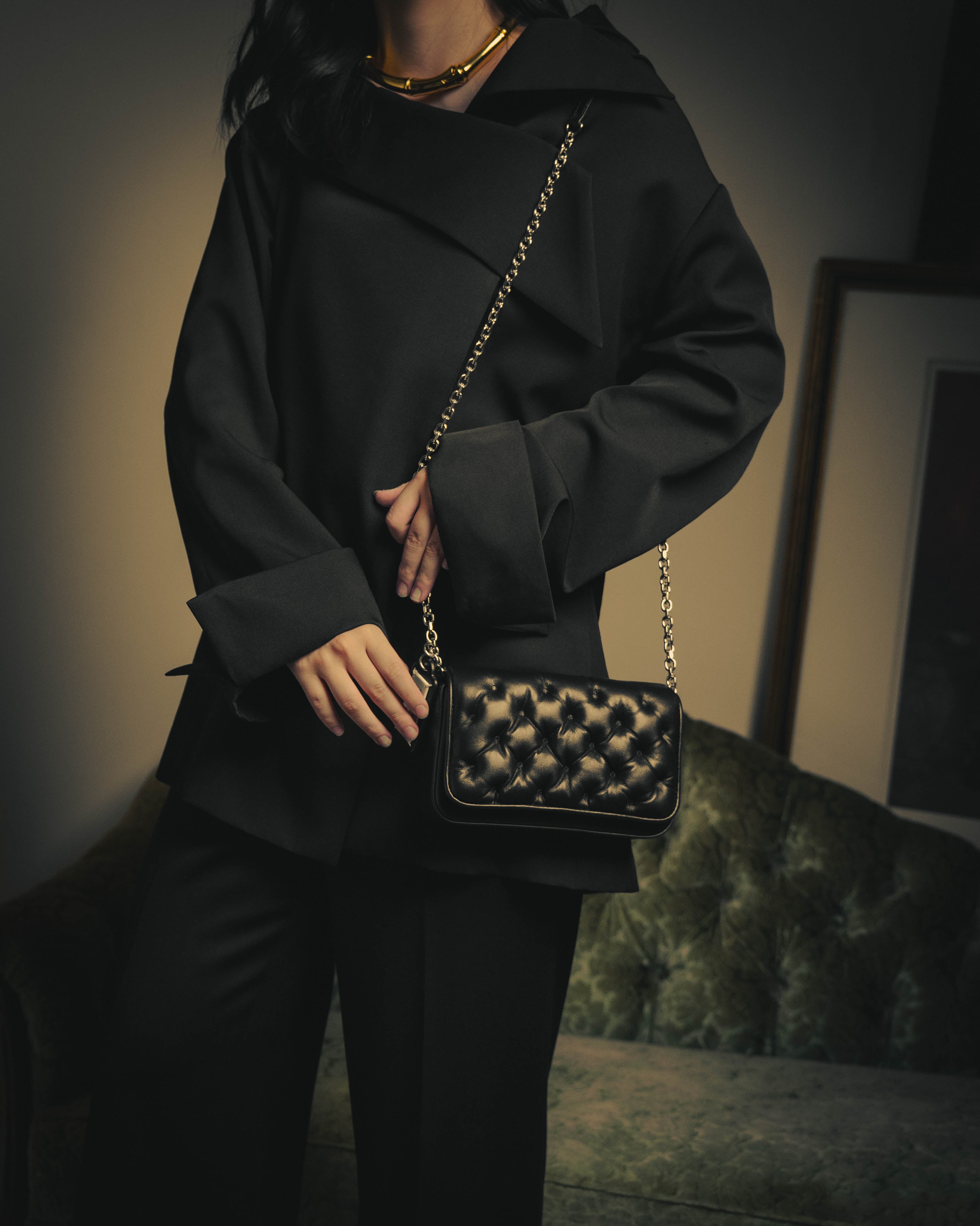–SPECIAL– "Maison Margiela" 2020's Quilted leather chain shoulder bag