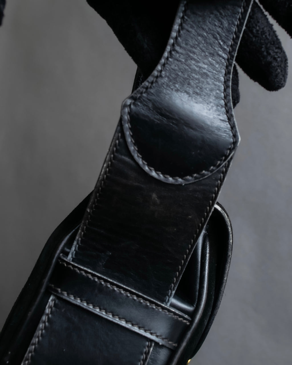 "GUCCI" Interlocking G design suede bag