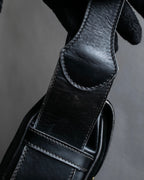 "GUCCI" Interlocking G design suede bag