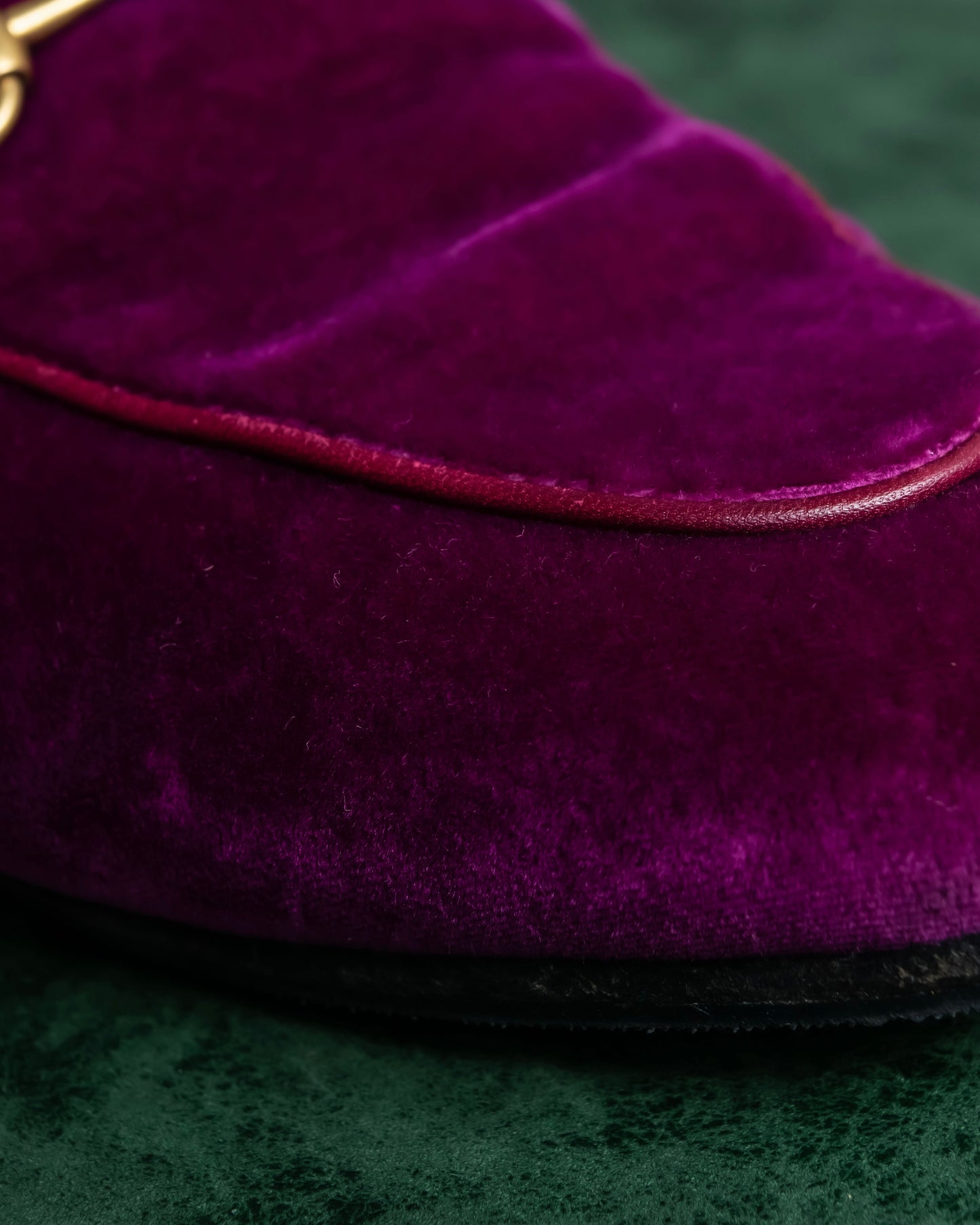 "GUCCI" Pink purple color velour princetown loafers