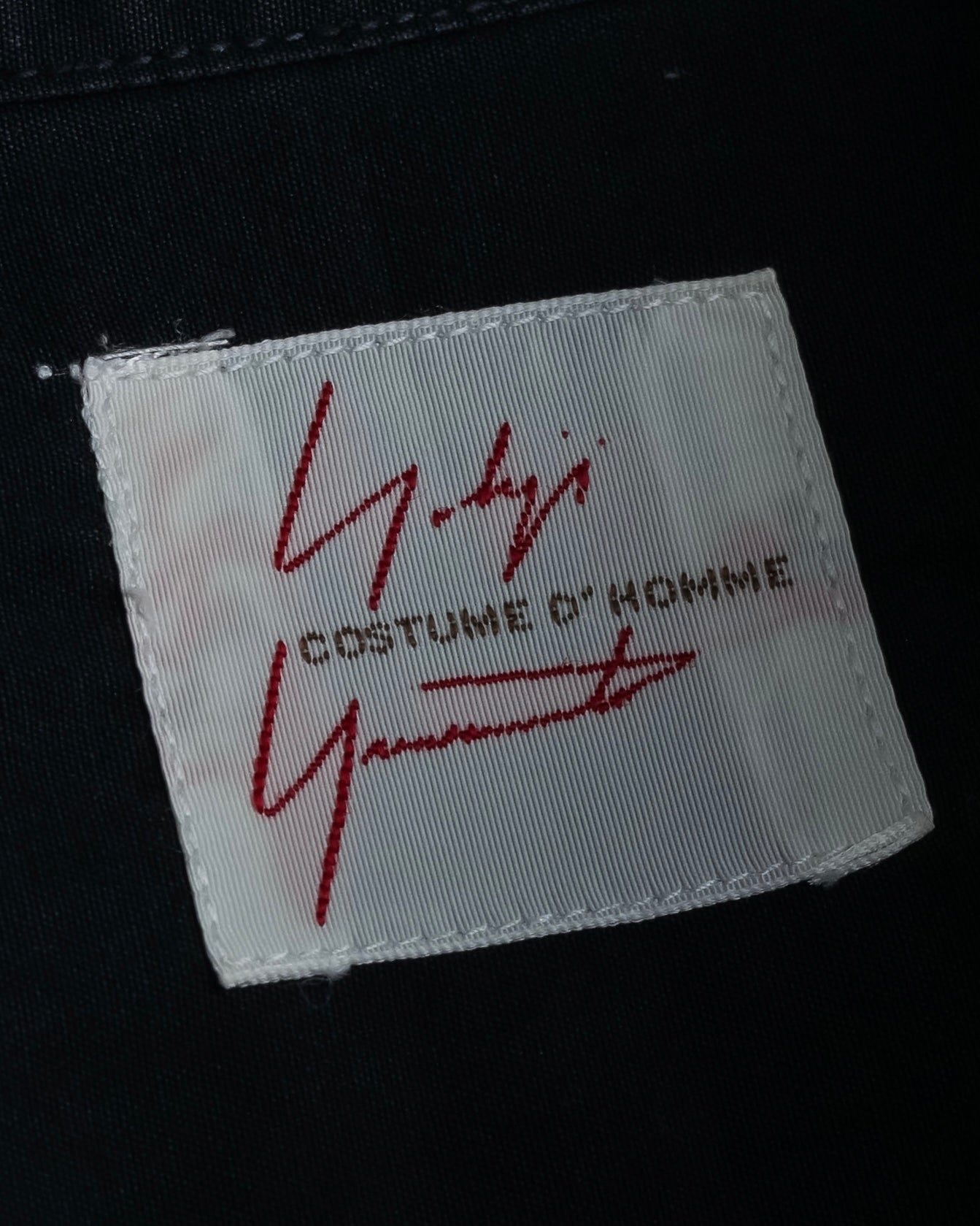 "Yohji Yamamoto COSTUME d’HOMME" Minimal detail cotton poplin black shirt